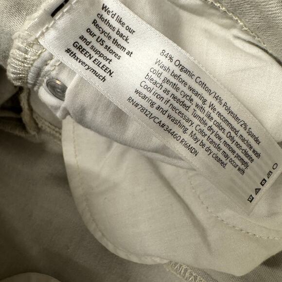 Eileen Fisher Jeans Womens 6 (30x27 ACTUAL) Light Gray Garment Dyed Slim Raw Hem - Picture 6 of 7